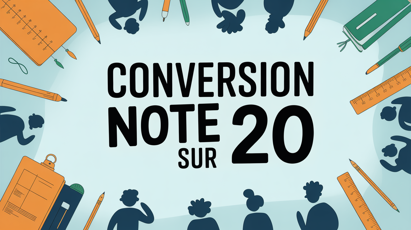 Conversion note sur 20 avec tableau scolaire moderne