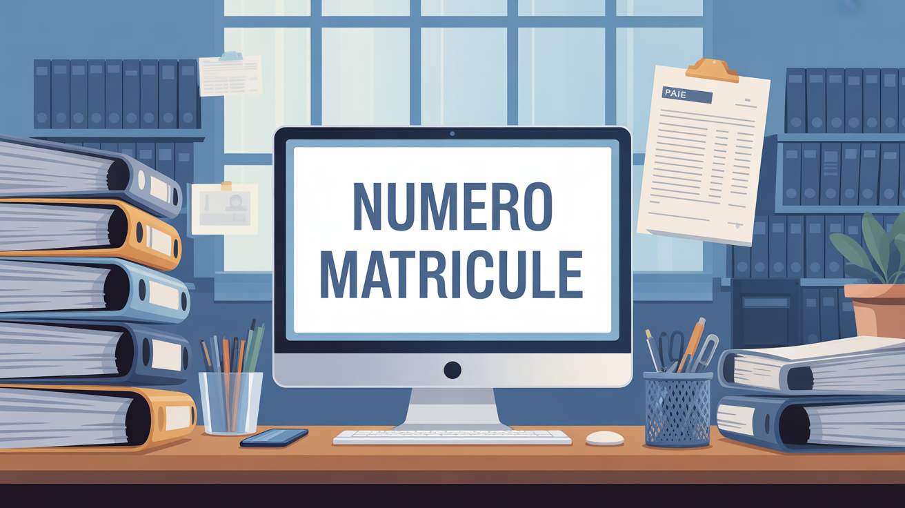 illustration numero matricule fiche paie ordinateur