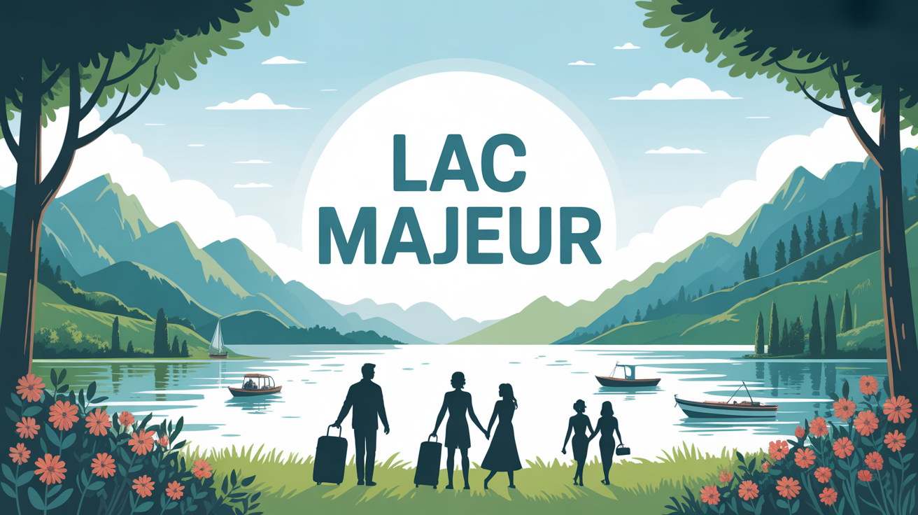 Illustration organisation séjour lac Majeur familles couples valises