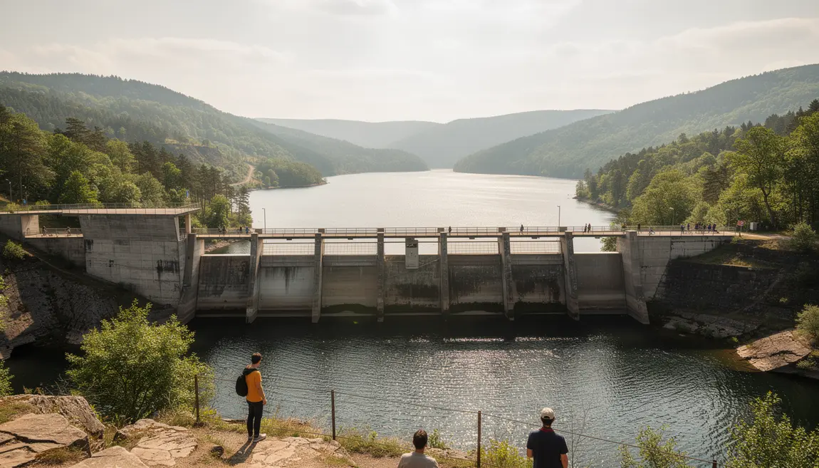 Panorama Barrage de l'Aigle lac forêt Massif Central