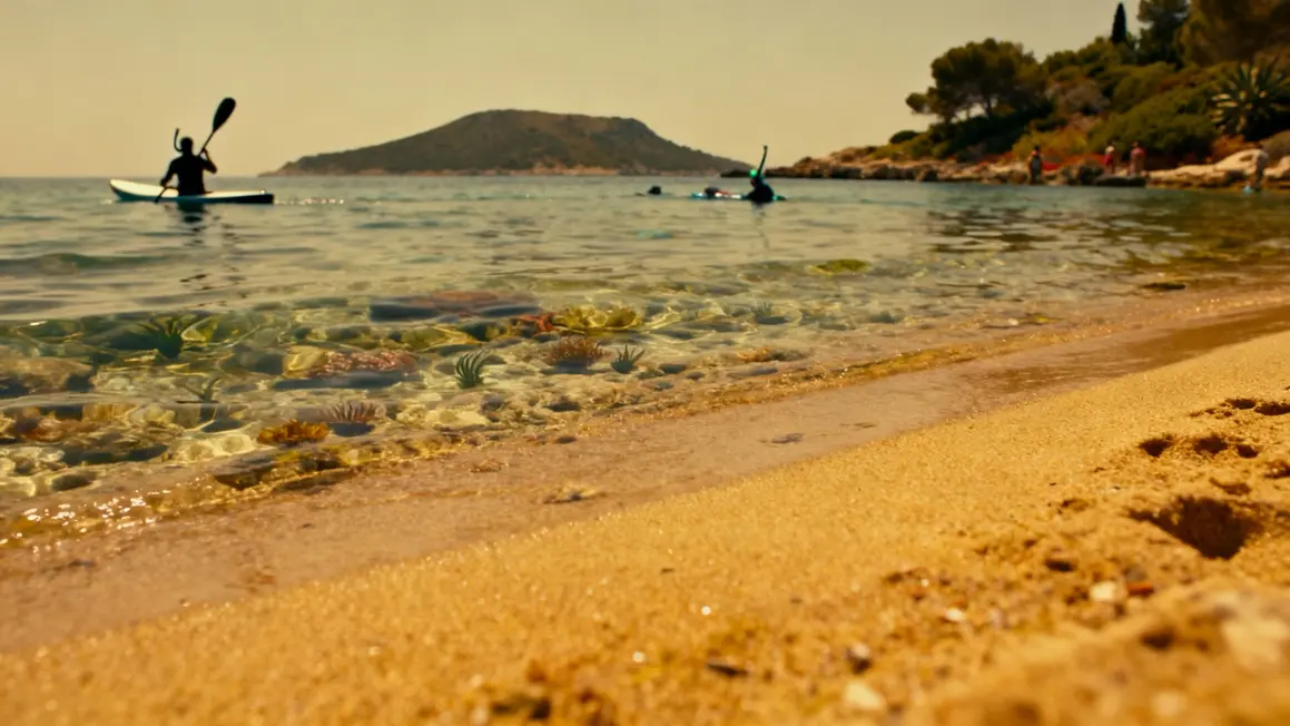 Plage de la Vignette sable fin eau transparente paddle snorkeling