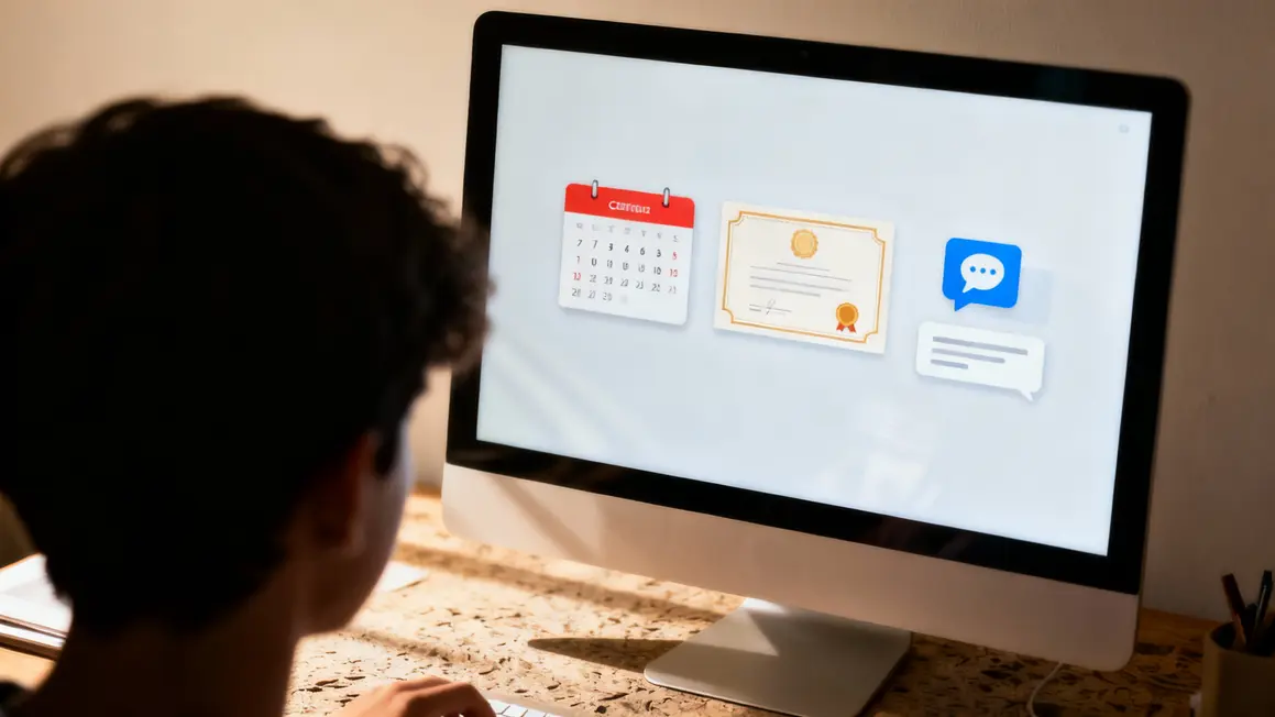 Ecran Ordinateur Interface Ensam Lise gestion académique