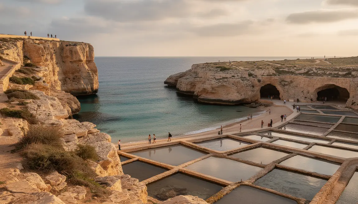 Panorama paysages naturels Malte Gozo falaises plages turquoise salines grottes