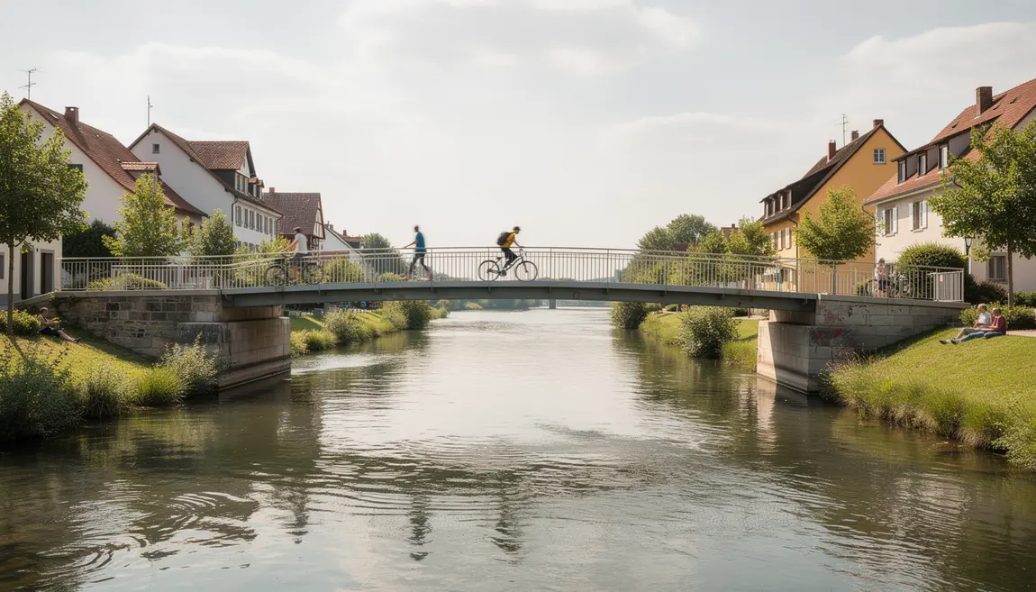 Passerelle des Deux Rives sur le Rhin entre Kehl et Strasbourg