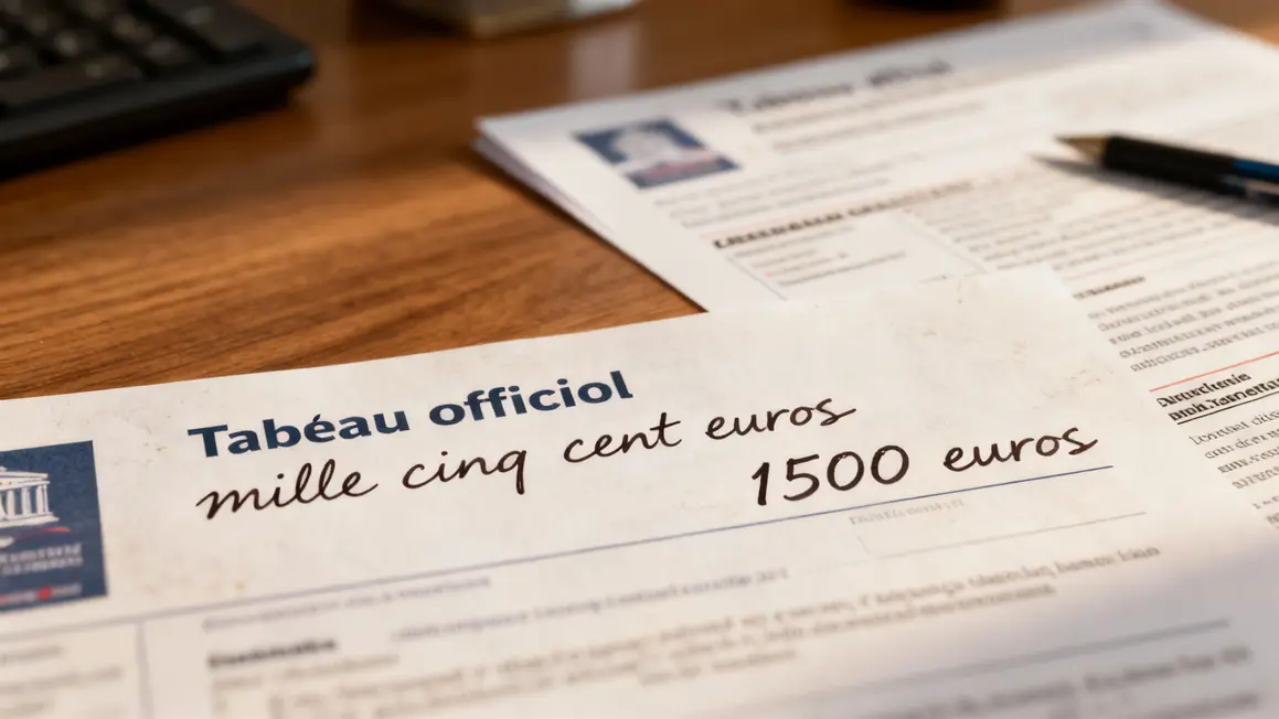 Montant mille cinq cent euros orthographe correcte
