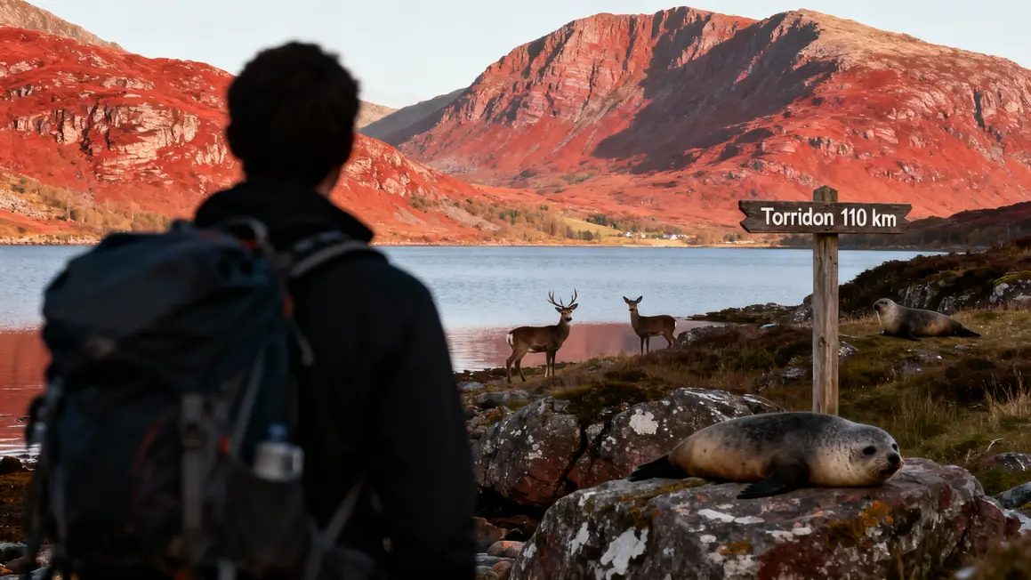 Torridon montagne loch et faune