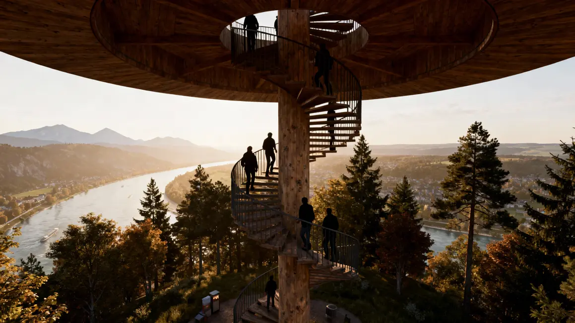 Weisstannenturm Kehl vue panoramique sur le Rhin