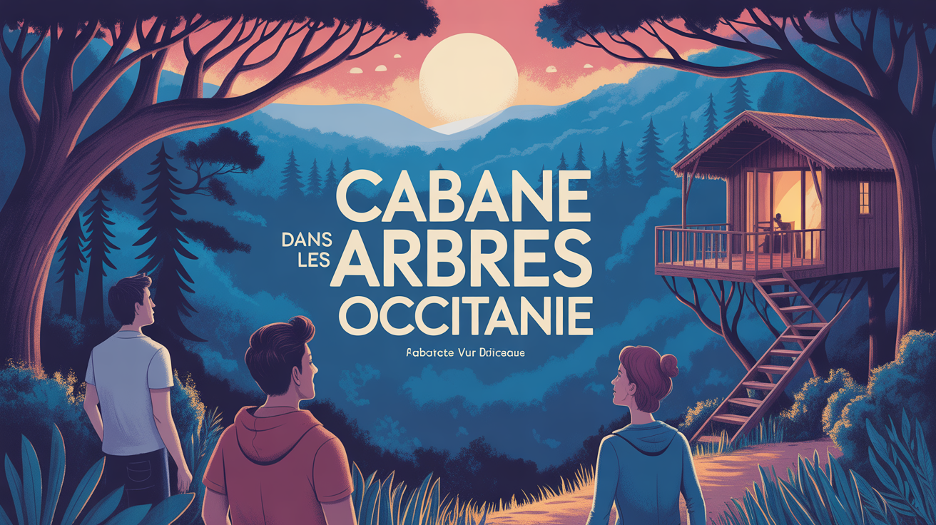 Cabane dans les arbres Occitanie en foret, vue familiale