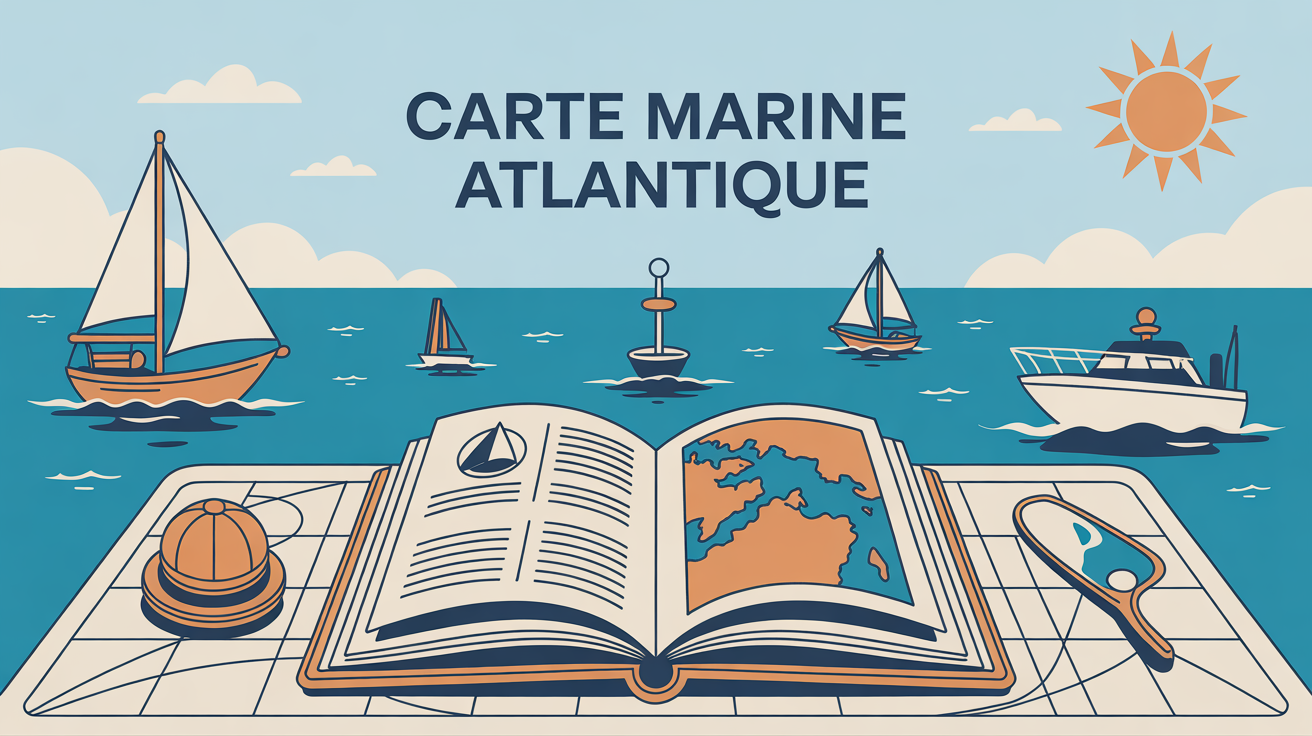 carte des cotes atlantique ouverte boussole carte