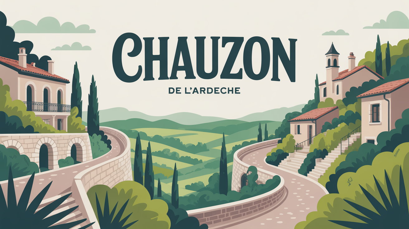 Paysage verdoyant de Chauzon, ruelles et nature