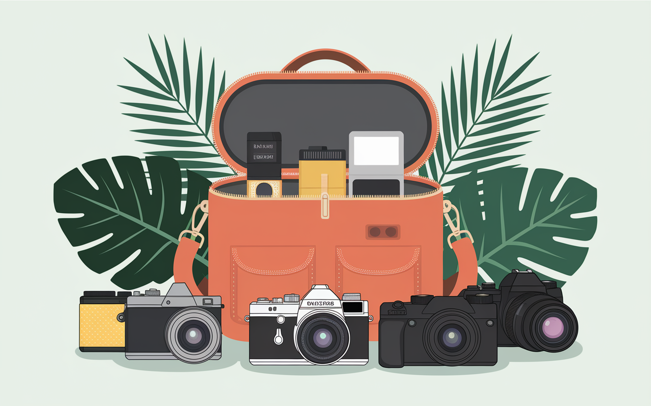Critères appareil photo voyage accessoires exposés