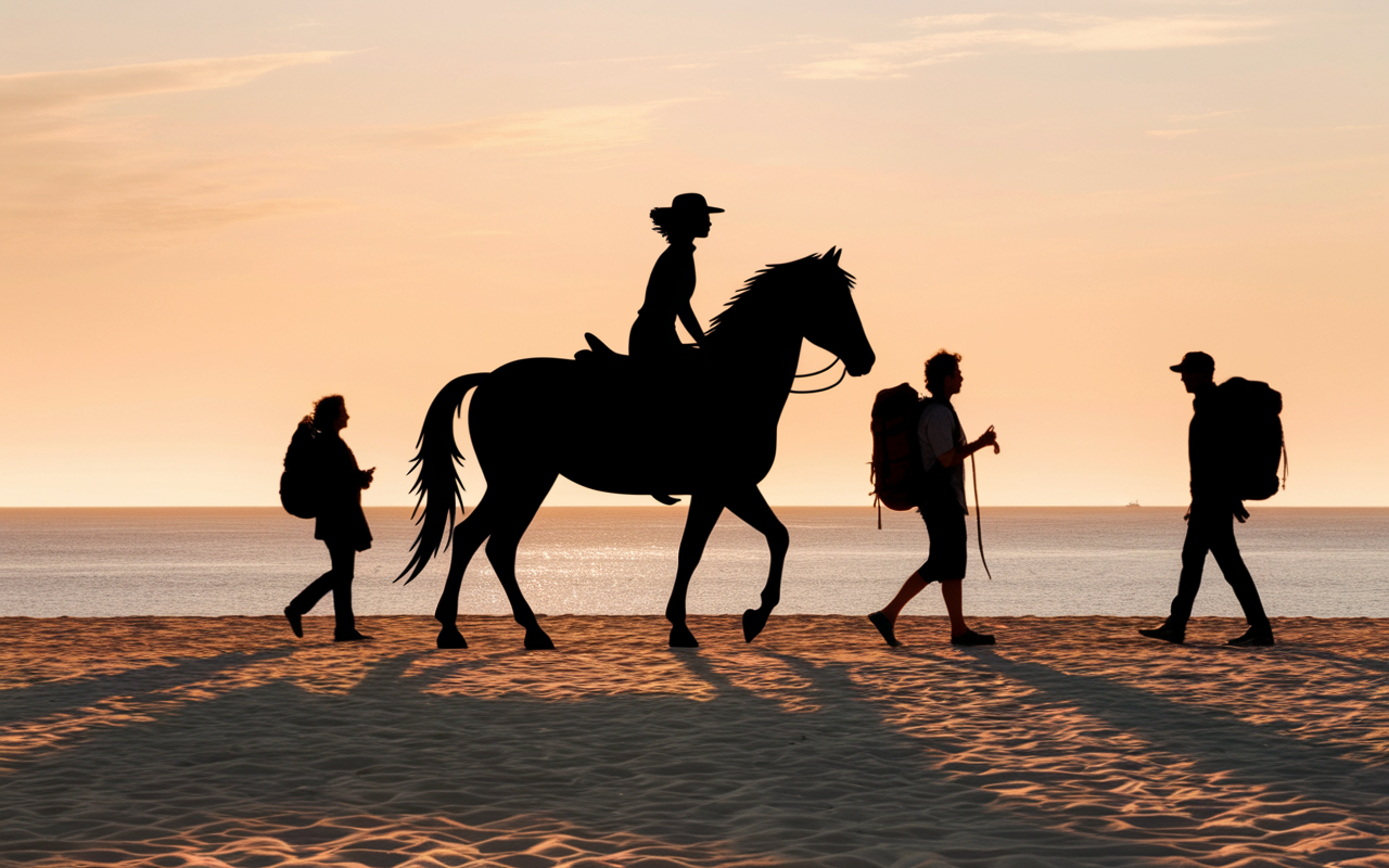 cheval stylise palomino colombie plage backpackers