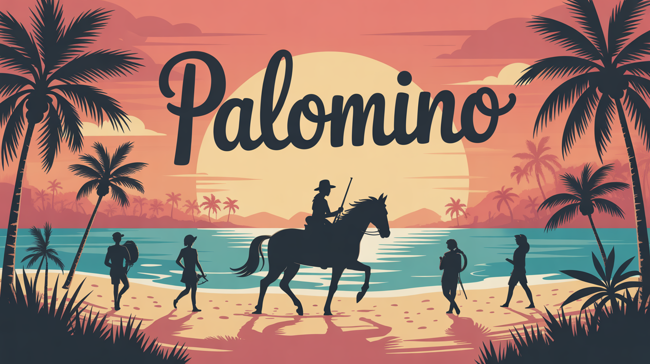 plage palomino colombie cheval au trot et coucher de soleil
