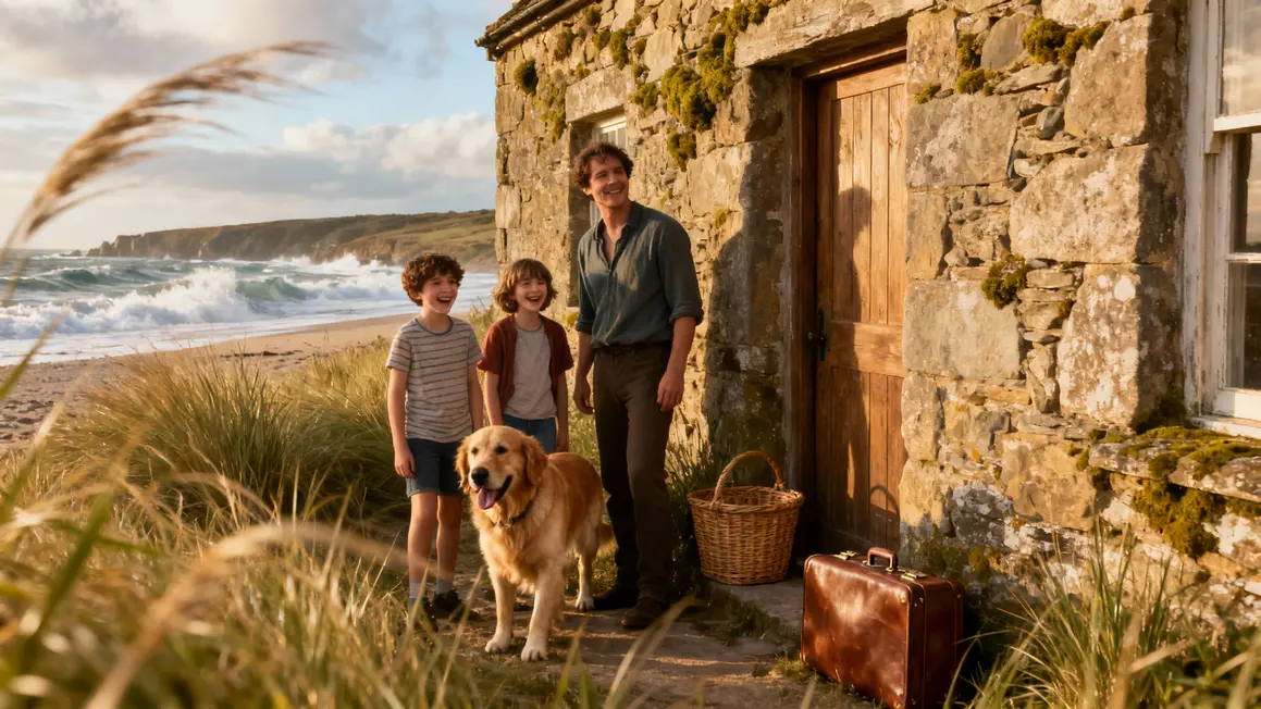 Maison rurale Galice Cadramon famille chien valises plage