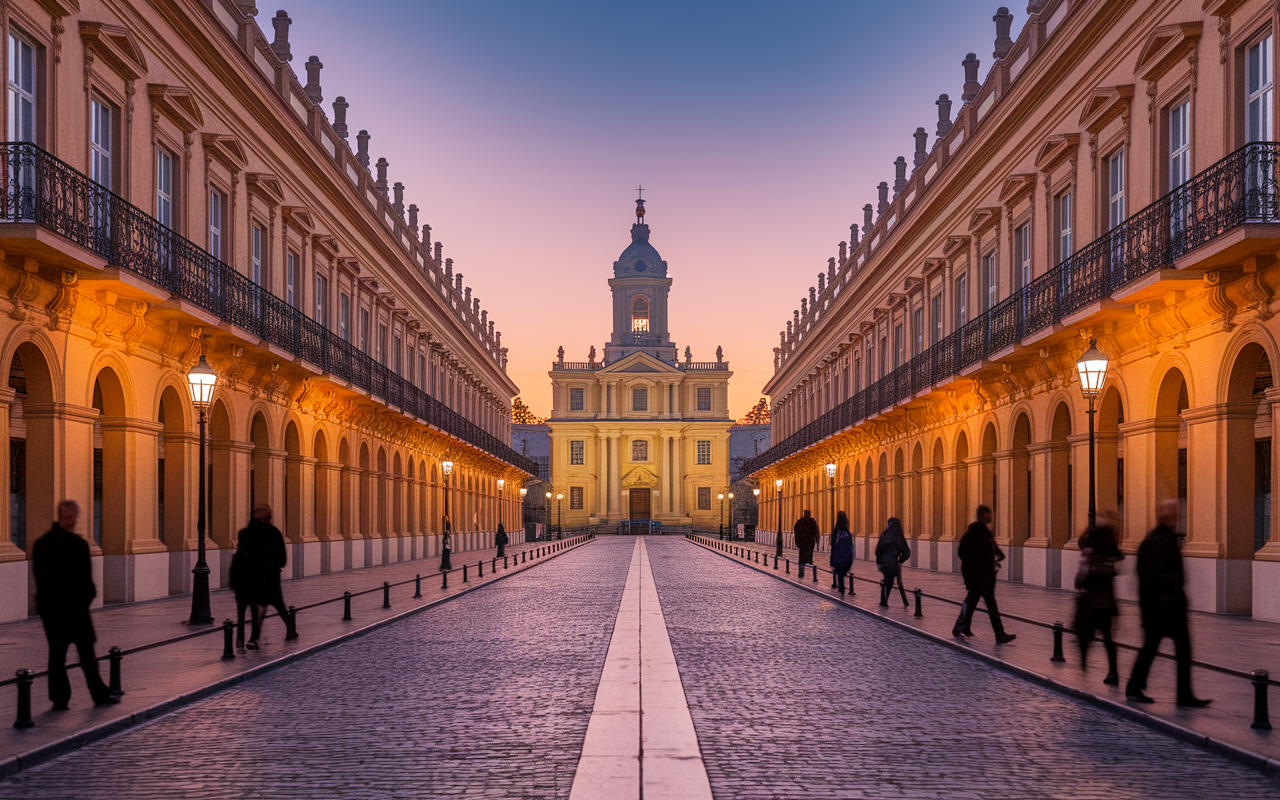 Avenue baroque à Noto Sicile voyageurs architecture