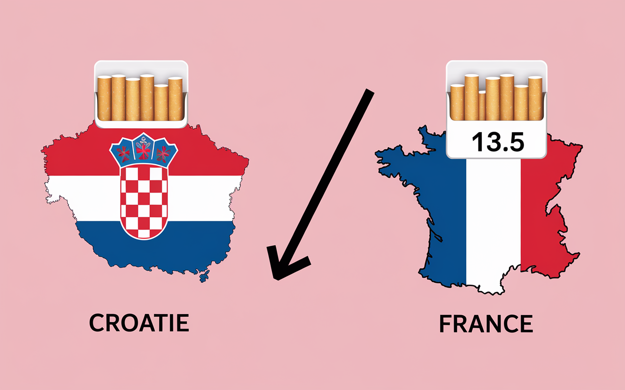 comparatif paquet prix cigarette croatie france