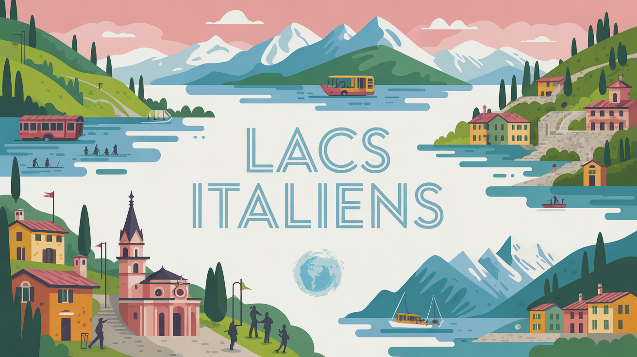 illustration region des lacs italie printemps voyageurs