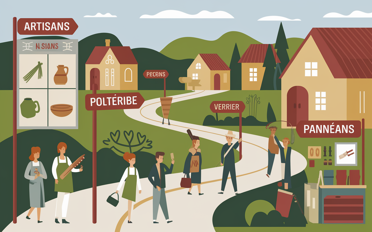 Route des artisans villages ateliers France