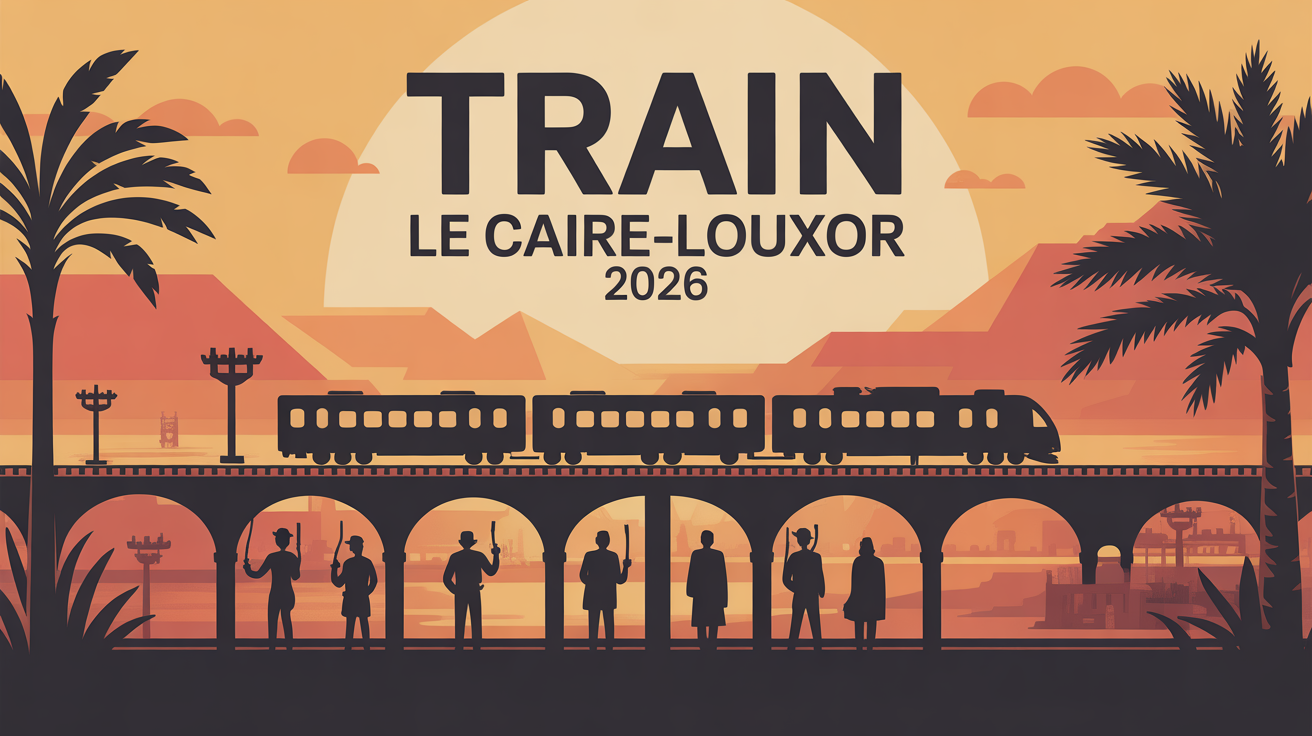 train le caire louxor au lever du soleil en egypte