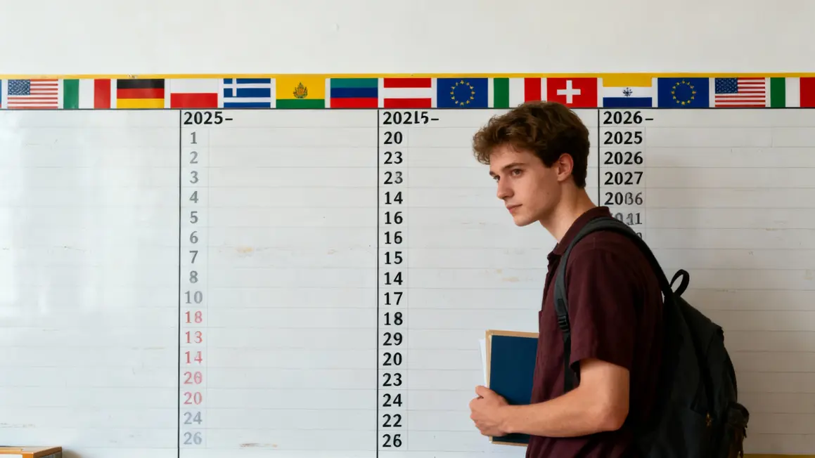 Tableau planning vacances scolaires européens 2025-2026