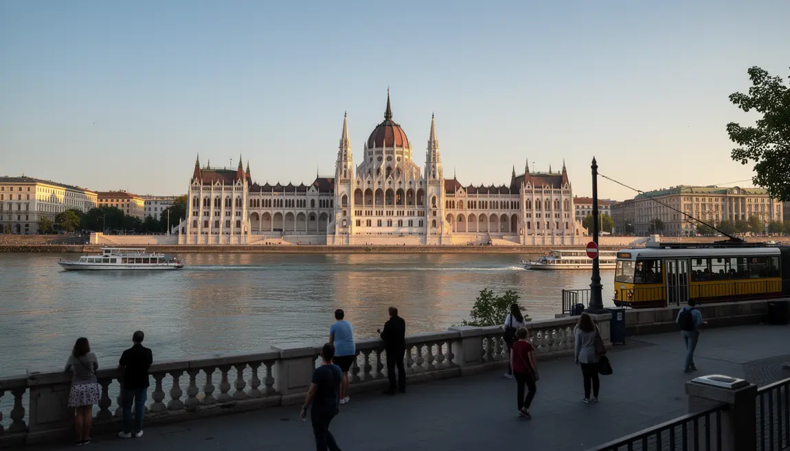 Parlement de Budapest vue panoramique sur le Danube