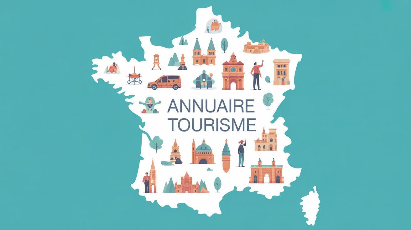 Illustration carte France annuaire tourisme