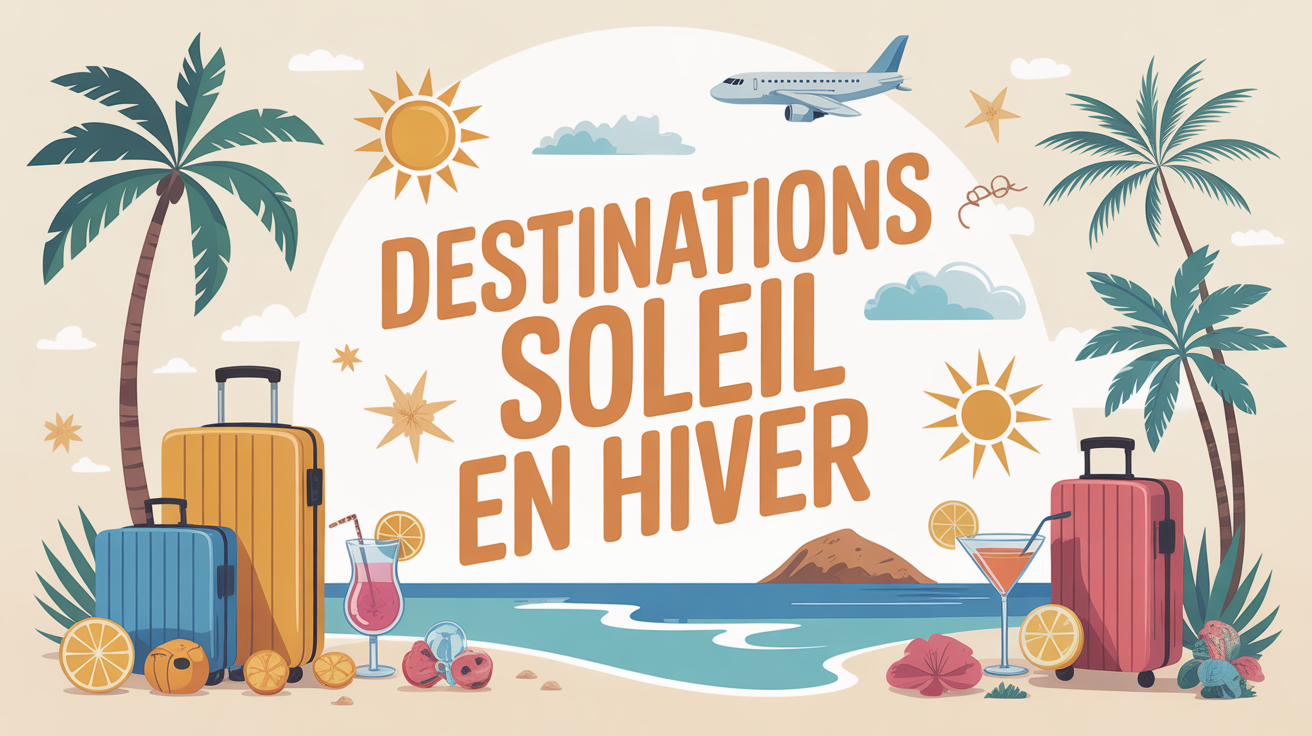 Illustration valise plage destination soleil pas cher en hiver