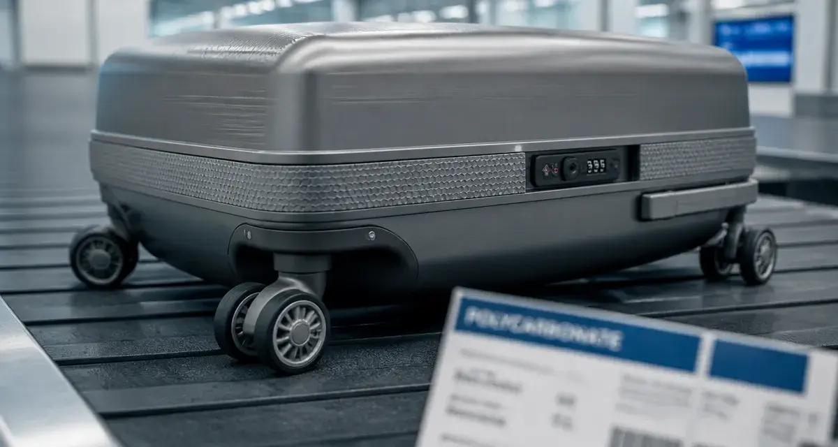 Valise polycarbonate mate avec roues et serrure TSA