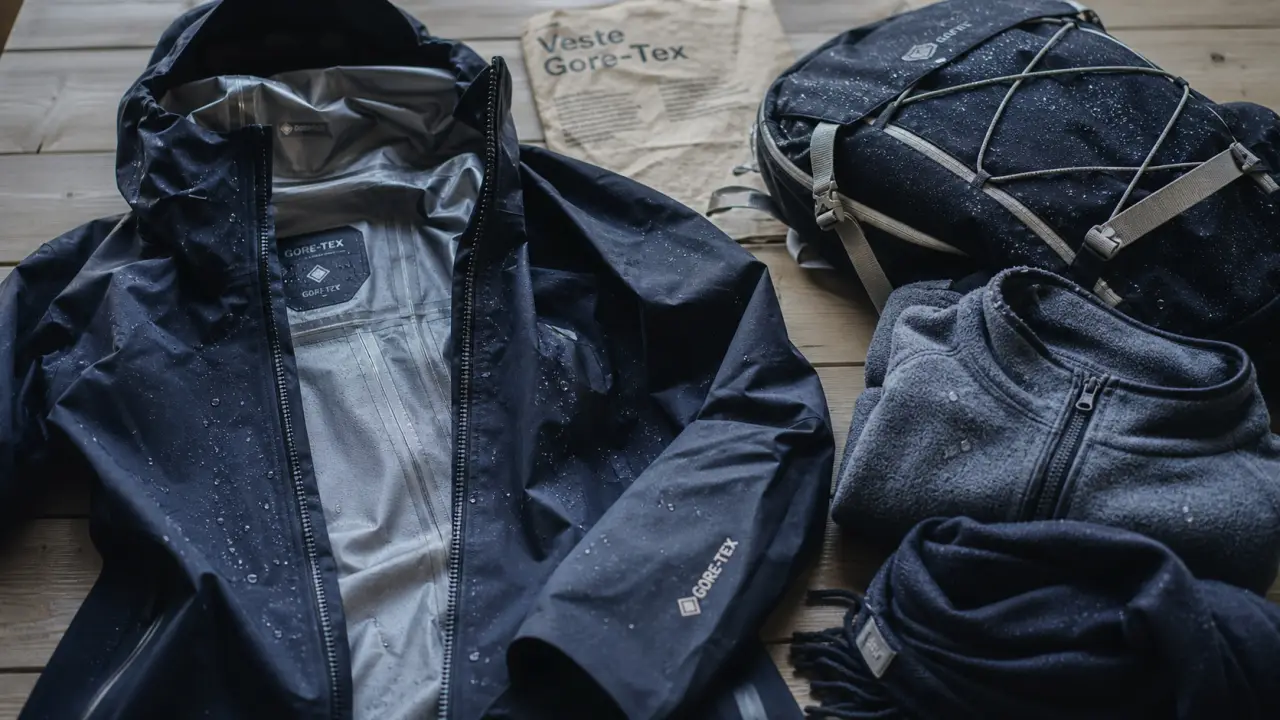 Veste gore tex femme étanche, capuche et coutures visibles