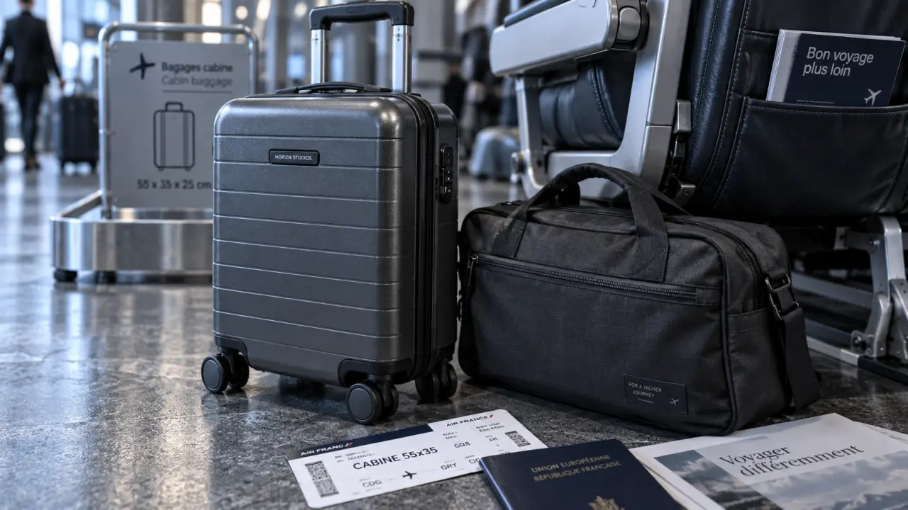 Valise cabine format 55x35, contrôle à l’embarquement